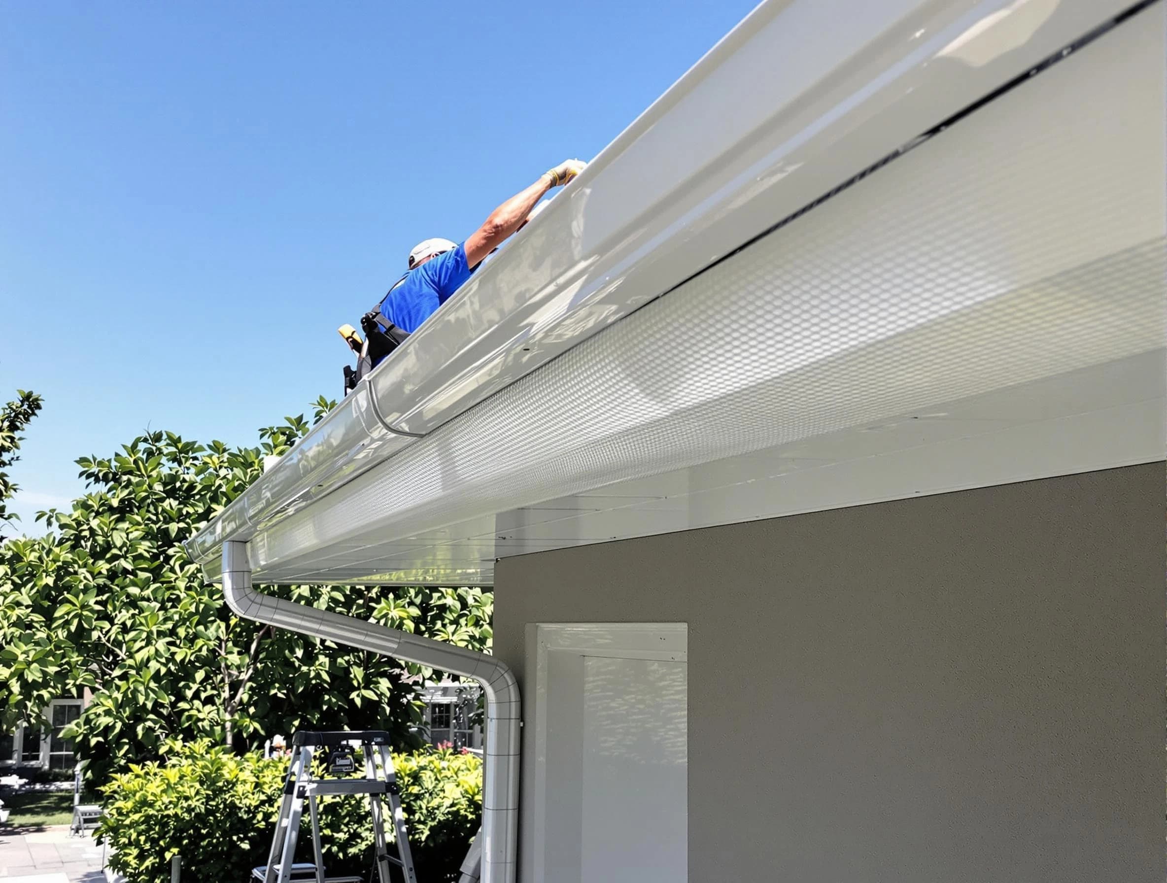 Debris-free gutter guard system by Streetsboro Roofing Company in Streetsboro, OH