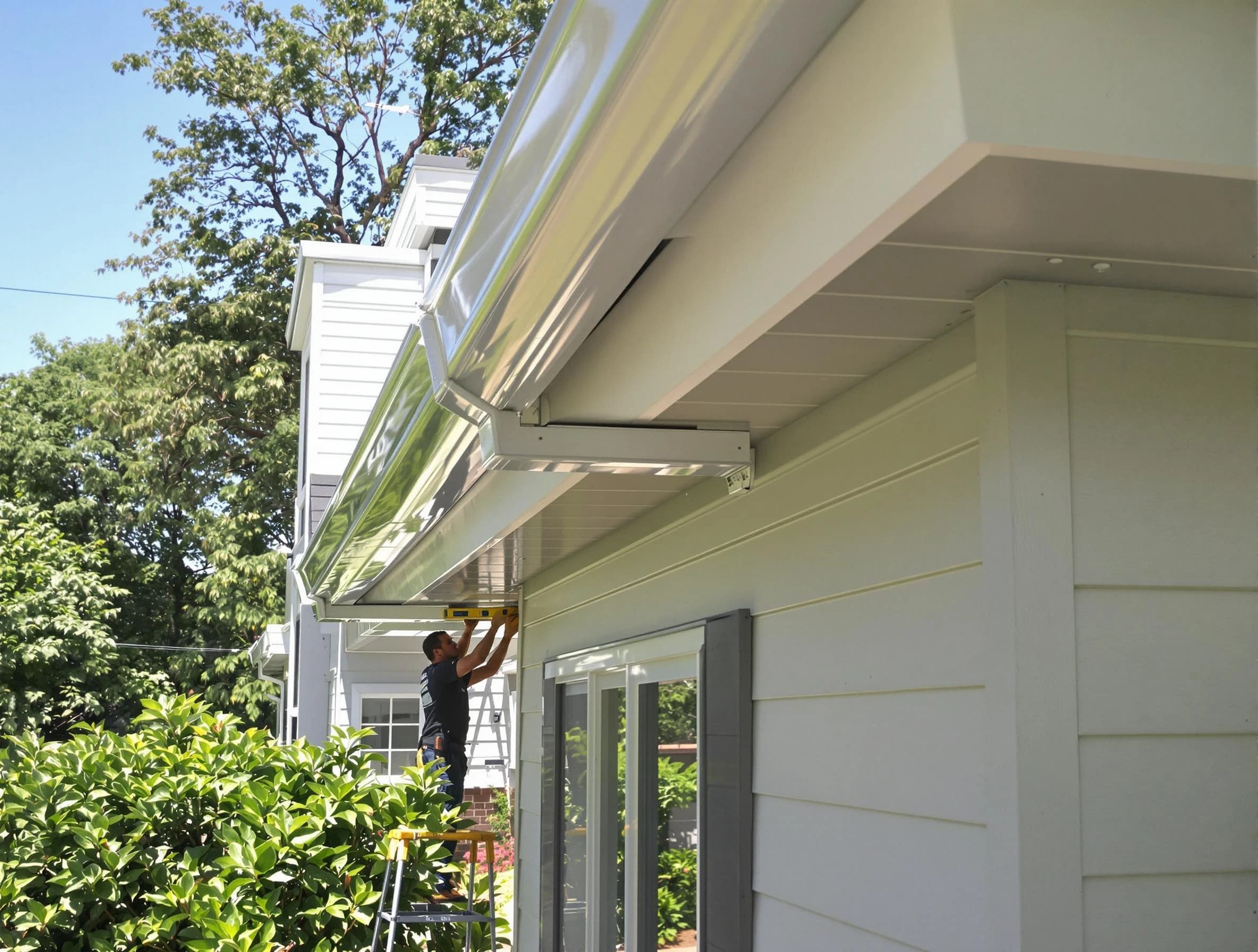 Properly aligned gutter system installed by Streetsboro Roofing Company in Streetsboro, OH