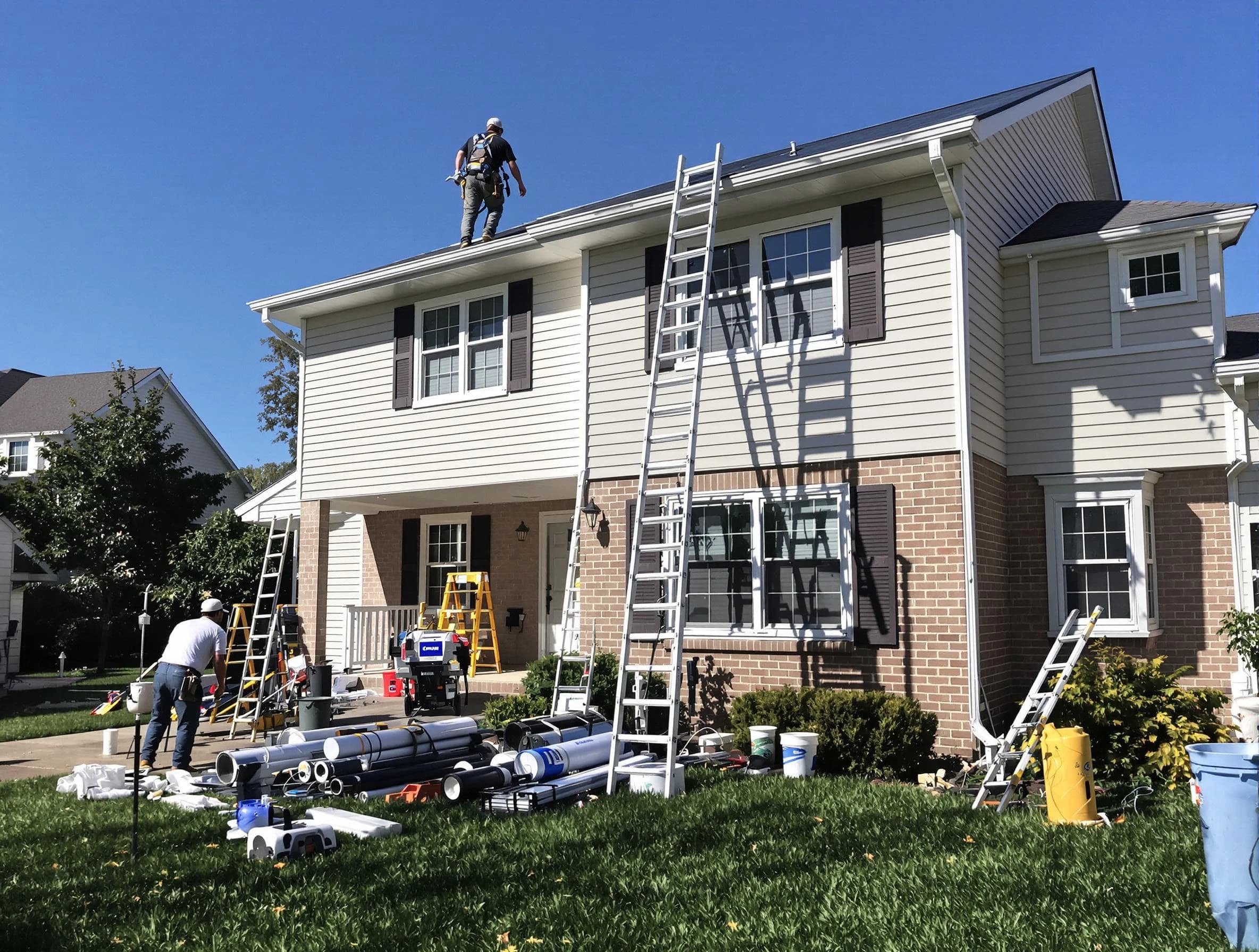 Streetsboro Roofing Company completing a gutter replacement in Streetsboro, OH