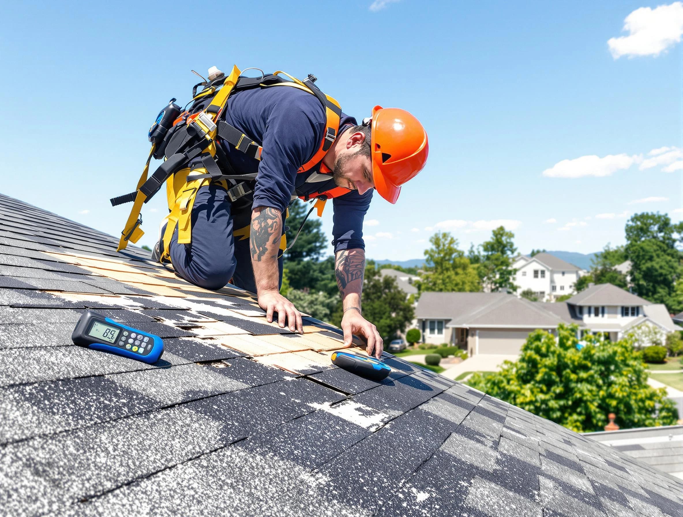 Streetsboro Roofing Company professional performing roof repairs in Streetsboro, OH